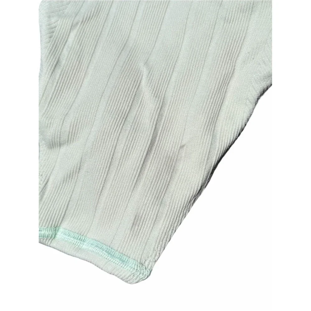 Anthropologie Mint Ribbed One Piece Swimsuit Sage Green Small Bodysuit Minimal